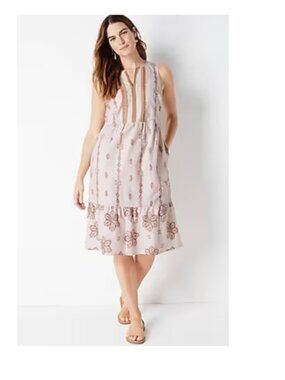 NWT -- J Jill - Printed Clip-Dot Tiered Floral Dress - SIZE XL